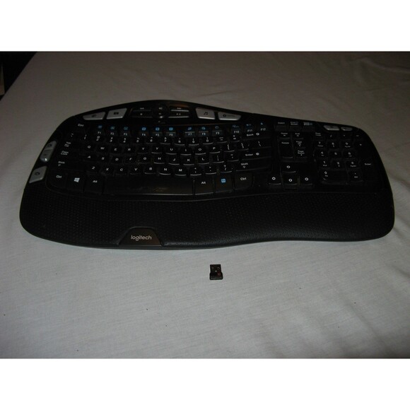 Logitech K350 Comfort Wave Ergonomic Wireless Keyboard With Dongle Tested Works - Picture 1 of 7